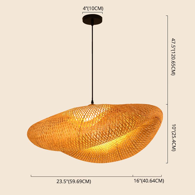 Luce a sospensione a sospensione tessuta a mano moderna Rattan 1 Luce Light Light