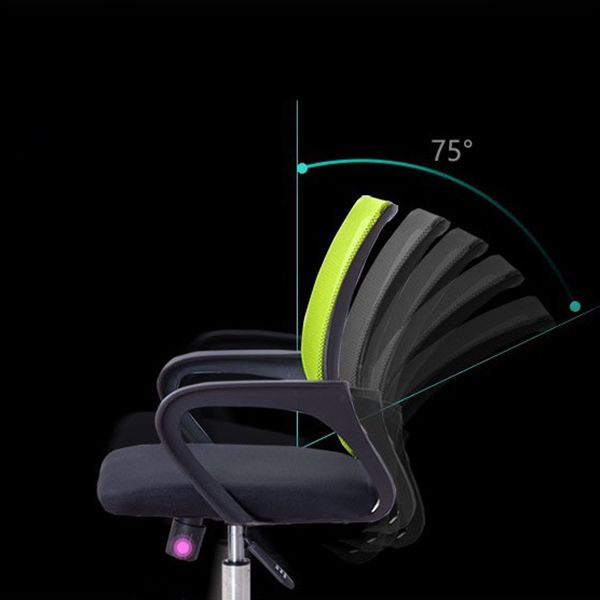 Modern Slide Office Chair Adjustable Seat Height Fixed Arms Desk Chair with Wheels