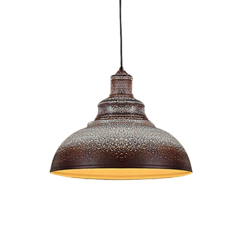 Blue/Rust 1 Head Ceiling Lighting Antiqued Metal Barn Pulley Pendant Lamp for Dining Room