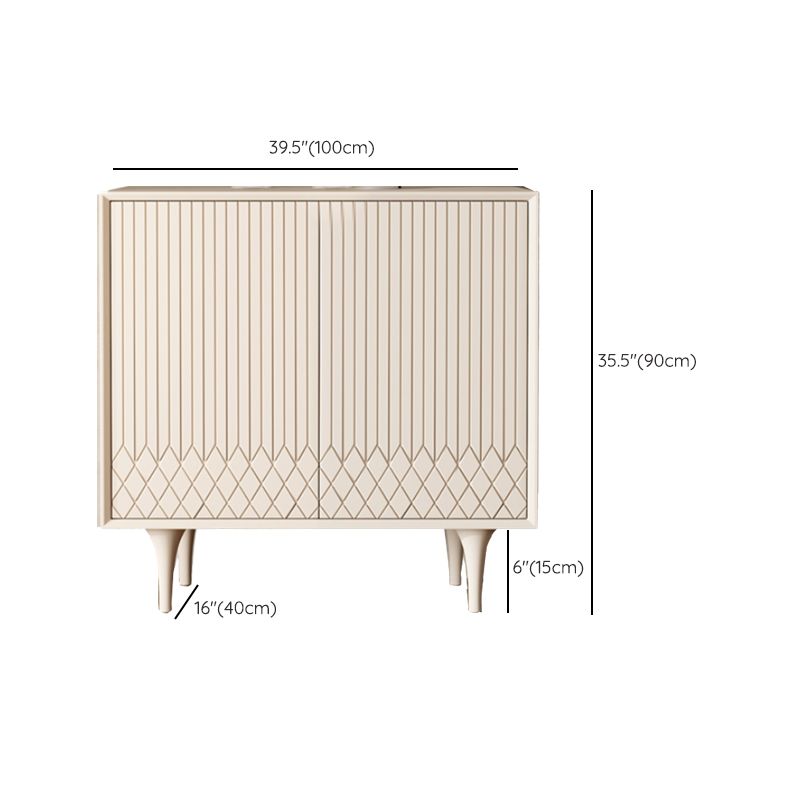 Contemporary Sideboard Cabinet Engineered Wood Sideboard Table with Doors for Kitchen