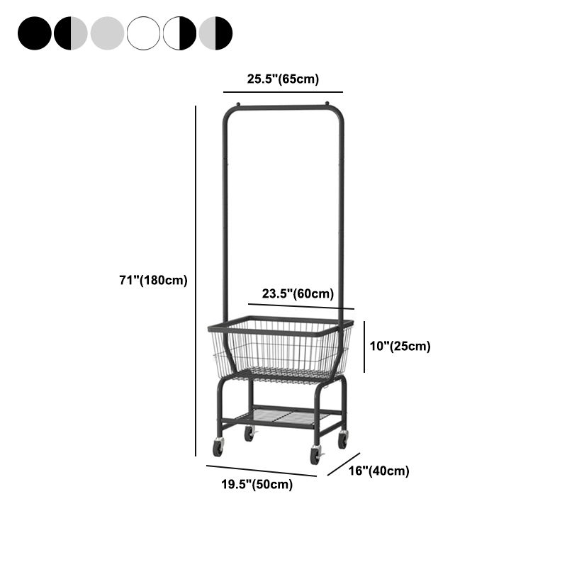 Contemporary Coat Rack Metal Storage Baskets Free Standing Hall Tree