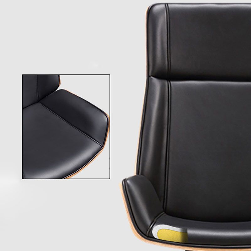 Contemporary Leather Executive Chair Swivel with Wheels Office Chair