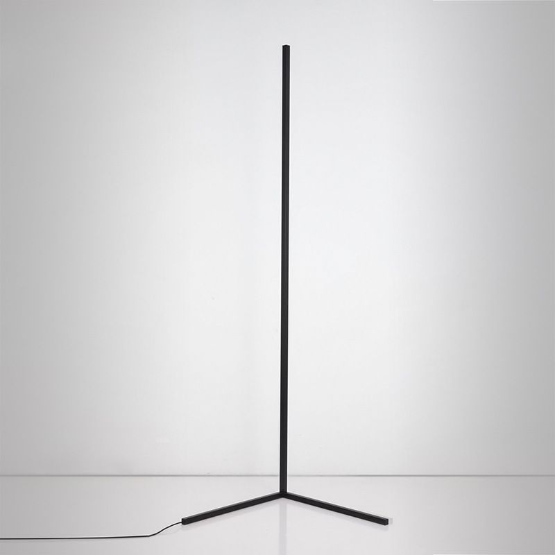 Metal Bar Shaped Corner Floor Lamp Minimalist RGB LED Floor Standing Light