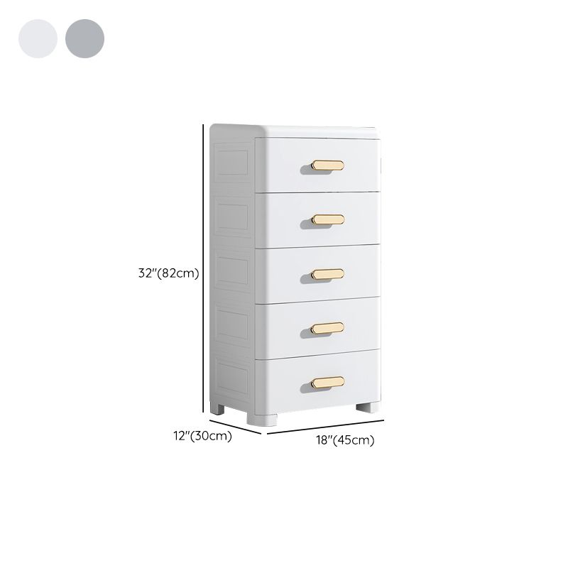 Plastic Kids Closet Nordic Style Wardrobe Armoire with 5 Drawers