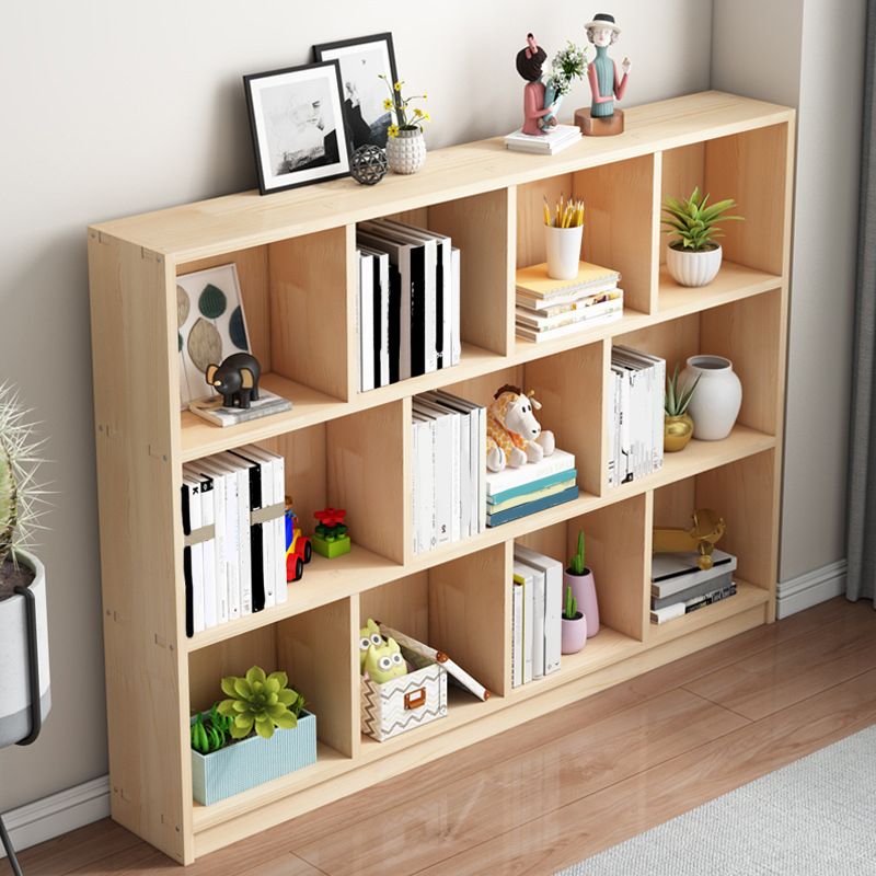 Contemporary Shelf Bookcase Wooden Closed Back Bookshelf for Home