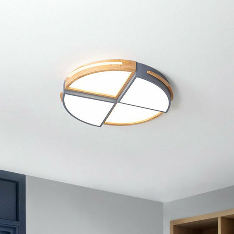 Acrylic Splicing Round Flush Light Macaron LED Flush Ceiling Light Fixture for Bedroom