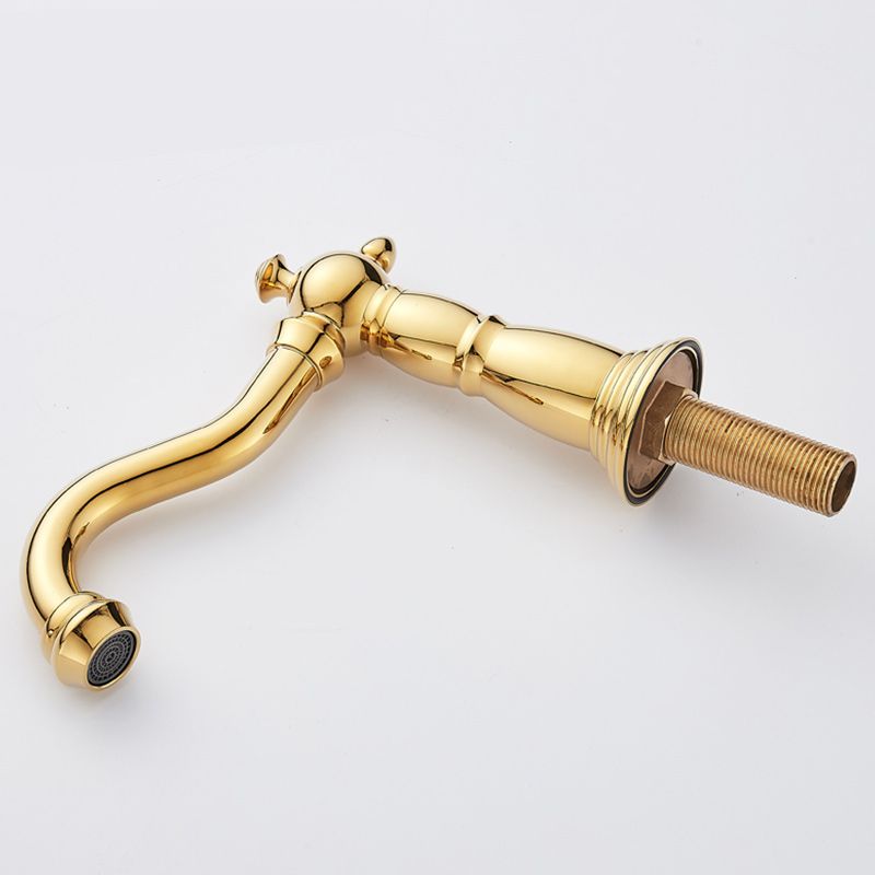 Glam Vessel Faucet 3 Holes Lever Handle Bathroom Vessel Faucet