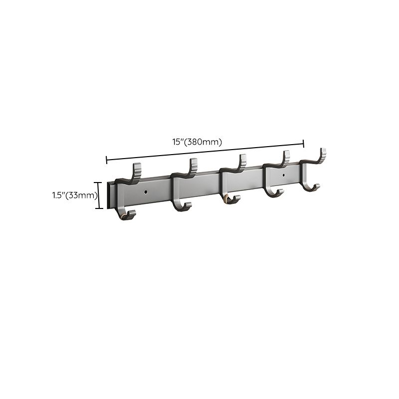 Gray Aluminum Bathroom Accessory Set Contemporary Bath Shelf