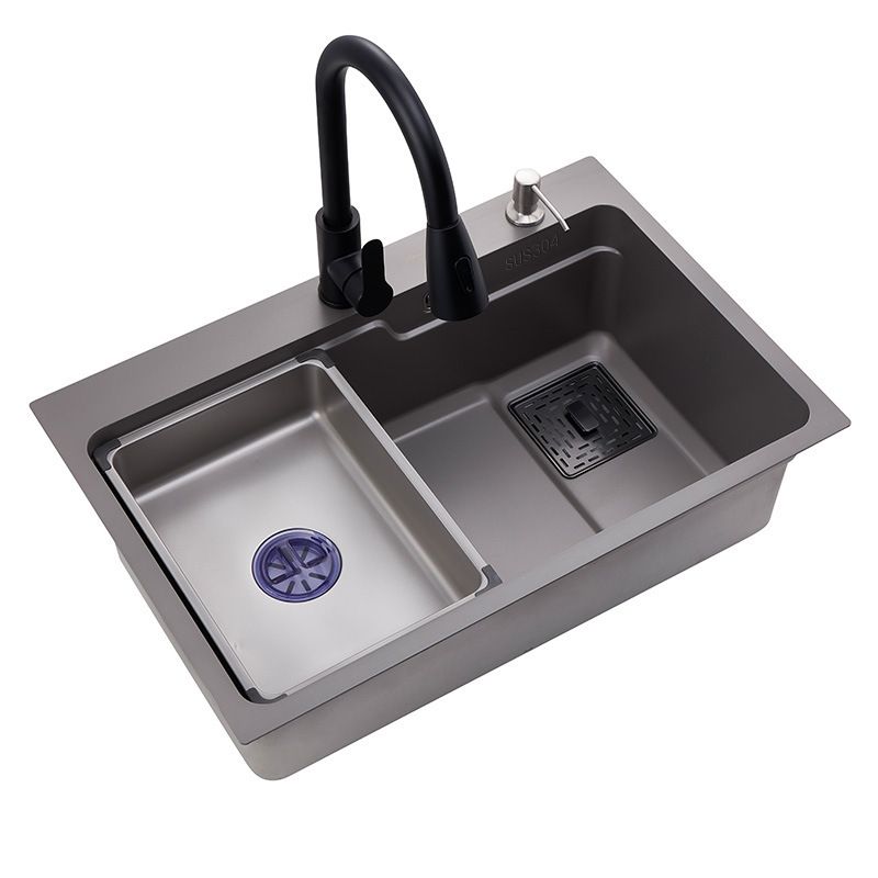 Drop-In Kitchen Sink Stainless Steel Kitchen Sink with Faucet Included