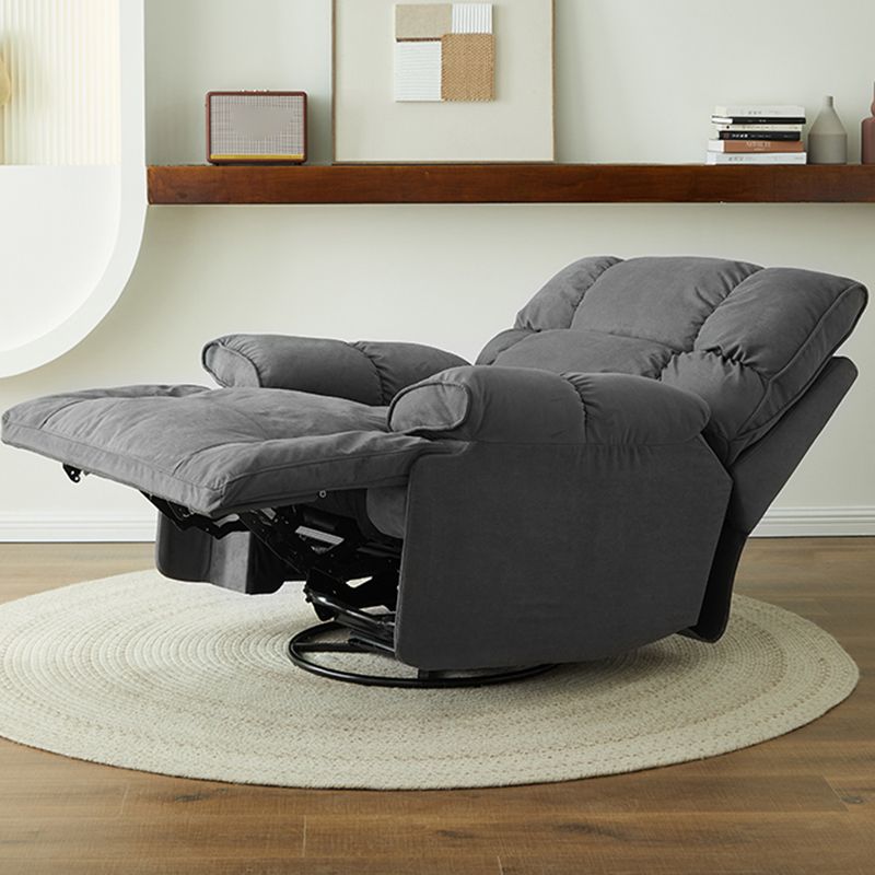 Contemporary Tufted Back Standard Recliner in Microsuede/Wool