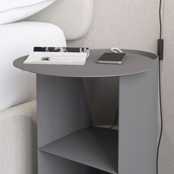 Metal Modern Bed Nightstand 20'' Tall 1-shelf Open Storage Bedside Cabinet