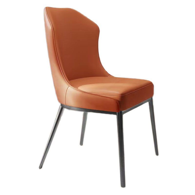 Contemporary Metal Chair Wingback Side Furniture in Matte Finish for Indoor