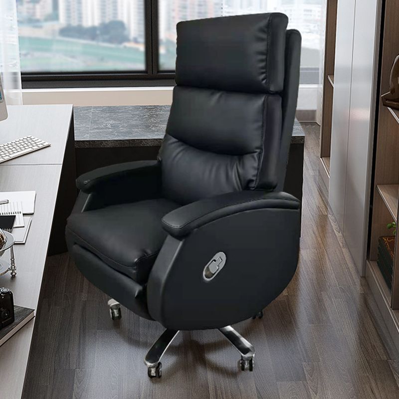 Modern Armless Office Chair Leather No Distressing Ergonomic Desk Chair