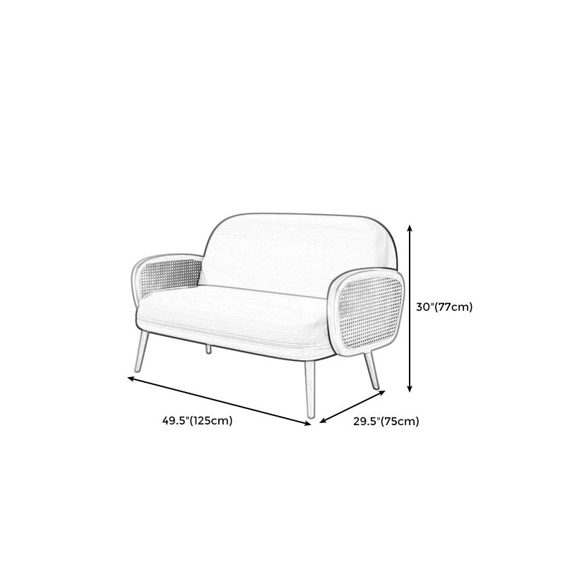 Beige skandinavischem Quadrat Tuftted -Sofa mit 4 Holzbeinen für die Wohnung