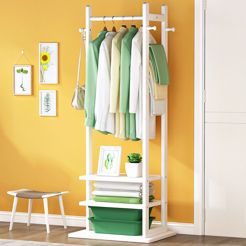 Modern Free Standing Coat Rack Wooden Clothes Hanger for Living Room