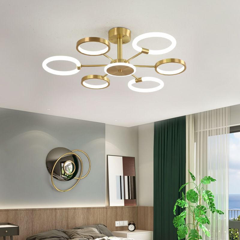 Radial Chandelier Lighting Fixtures Ultra-Contemporary Metal Pendant Lighting for Living Room