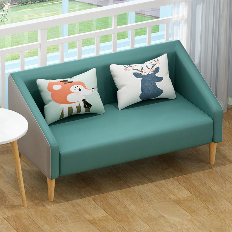 Canapé de mélange de coton en faux cuir contemporain avec en bois à base de bois