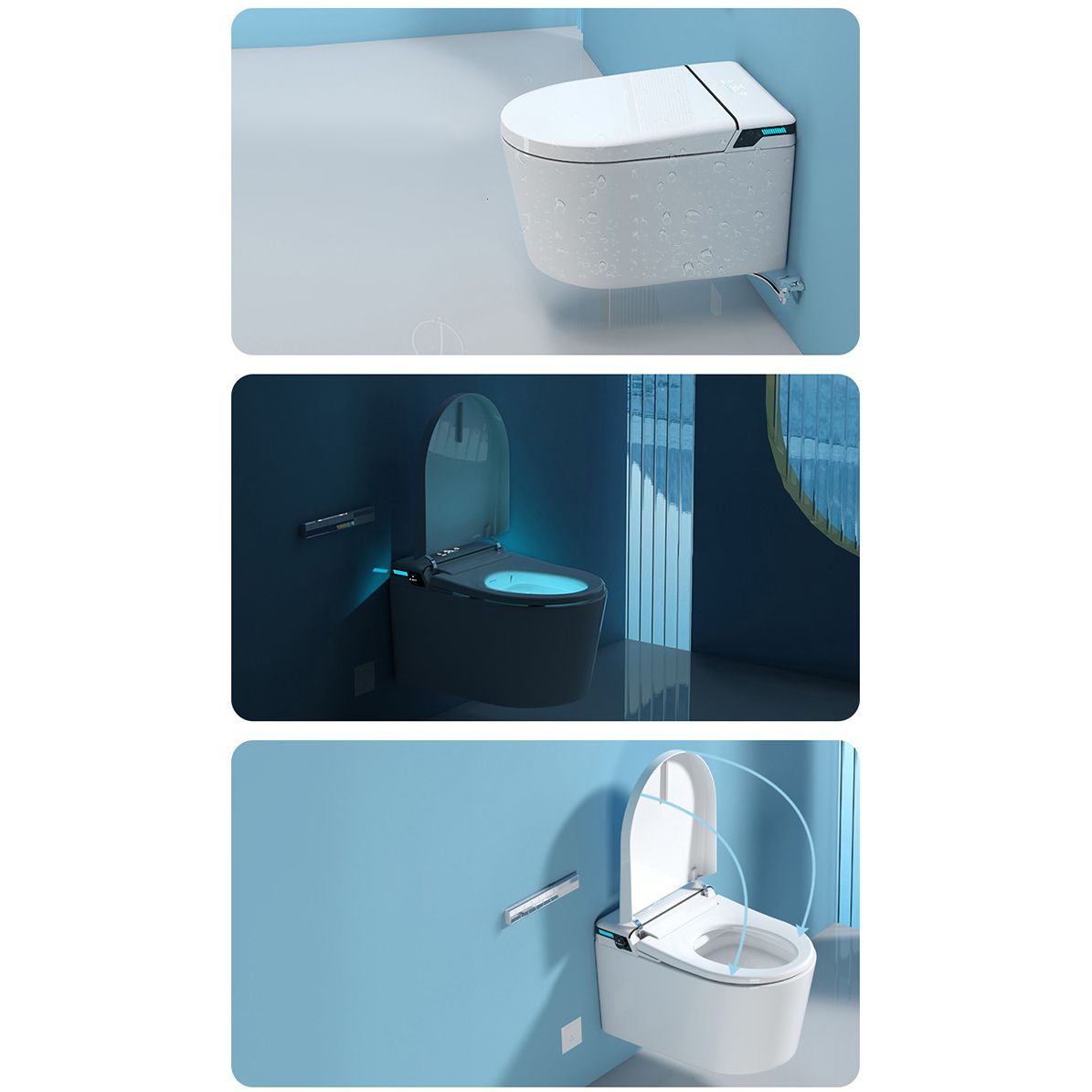 All-In-One Wall Mount Toilet Porcelain Contemporary Toilet Bowl