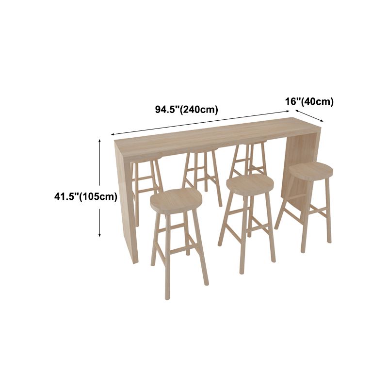 Table à manger à barres moderne table de bar en bois intérieur avec double piédestal (seule table)
