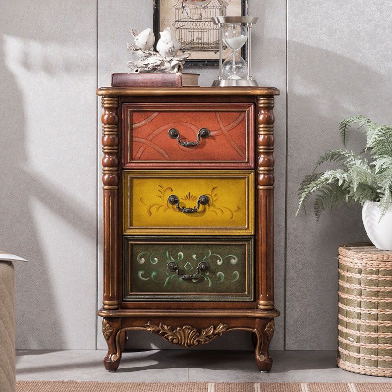 Traditional Style Storage Chest Vertical Lingerie Chest with 3 / 4 Drawers