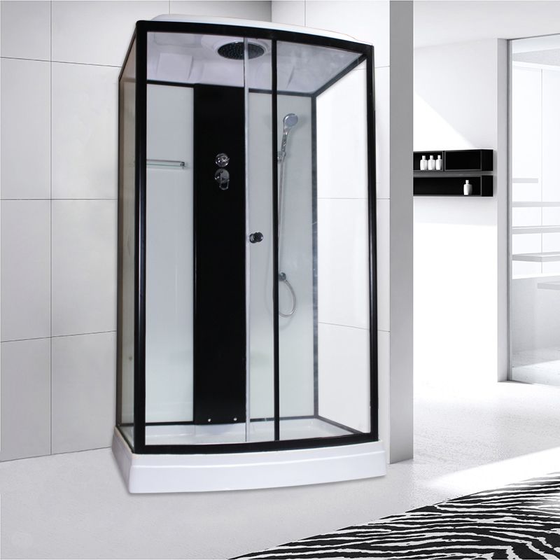 Corner Framed Shower Stall Single Sliding Tempered Glass Shower Stall