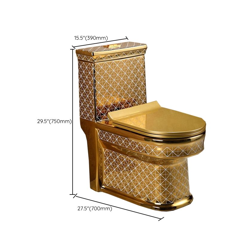 Contemporary One Piece Flush Toilet Floor Mounted Golden Urine Toilet for Washroom