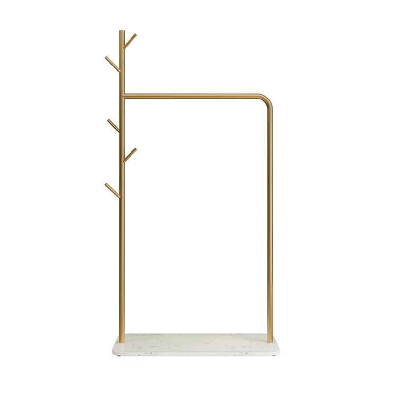 Contemporary Hall Stand Marble Bottom Hall Tree with Coat Hanger Hooks