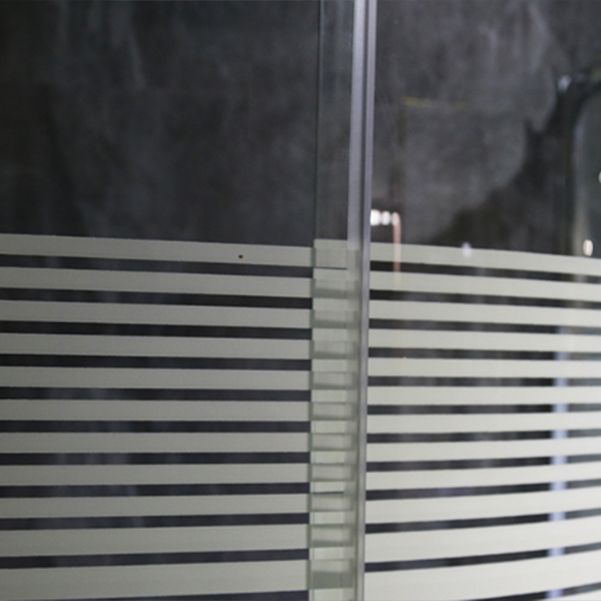 Stainless Steel Shower Kit Striped Tempered Glass Shower Kit