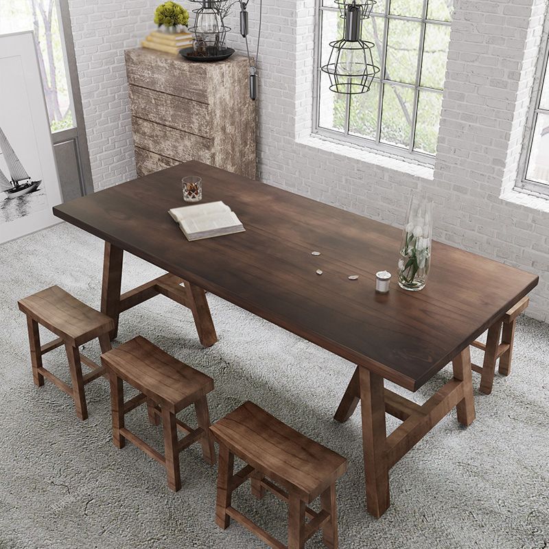 Dining Room Kitchen Table Modern Rectangle Pine Solid Wood Dinette Table