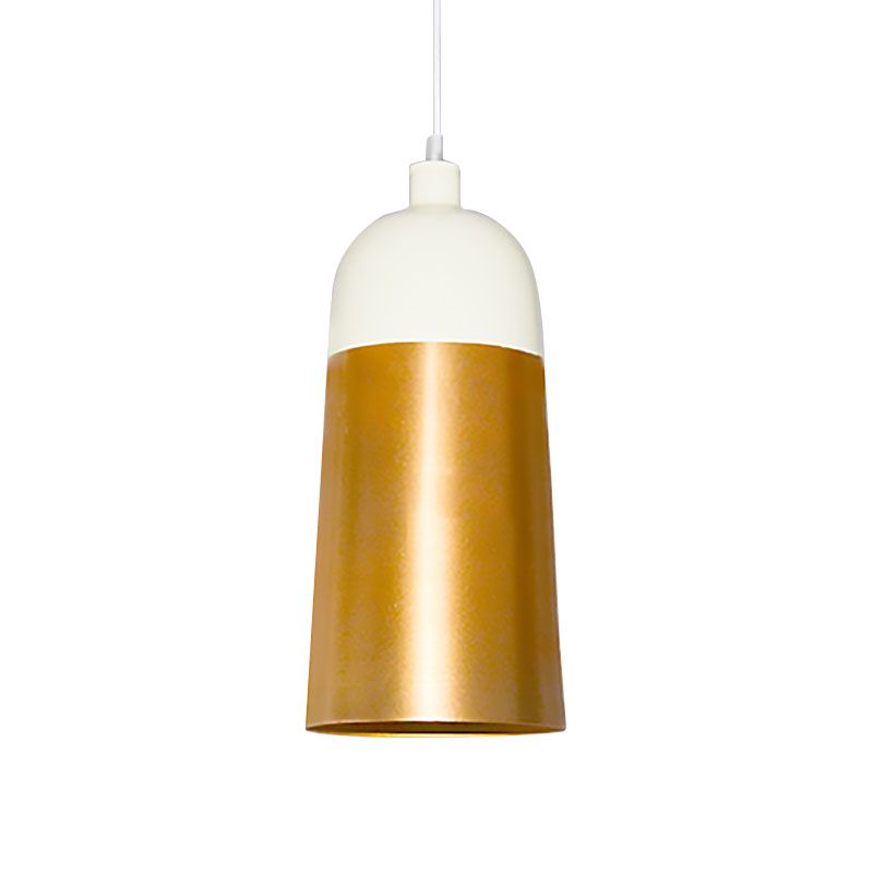 Lampe suspendue en or moderne avec une nuance de dôme 1 tête de plafond métal