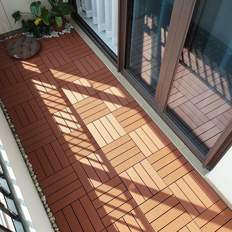 Classic Interlocking Deck Plank Solid Color Patio Flooring Tiles