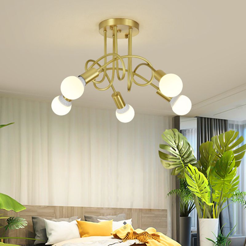 Creative Metallic Ceiling Light Contemporary Flush Mount Light Fixture