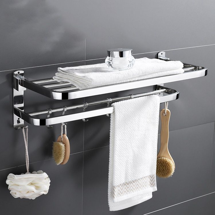 Contemporary Bath Hardware Set in Stainless Steel Chrome Robe Hooks/Towel Bar