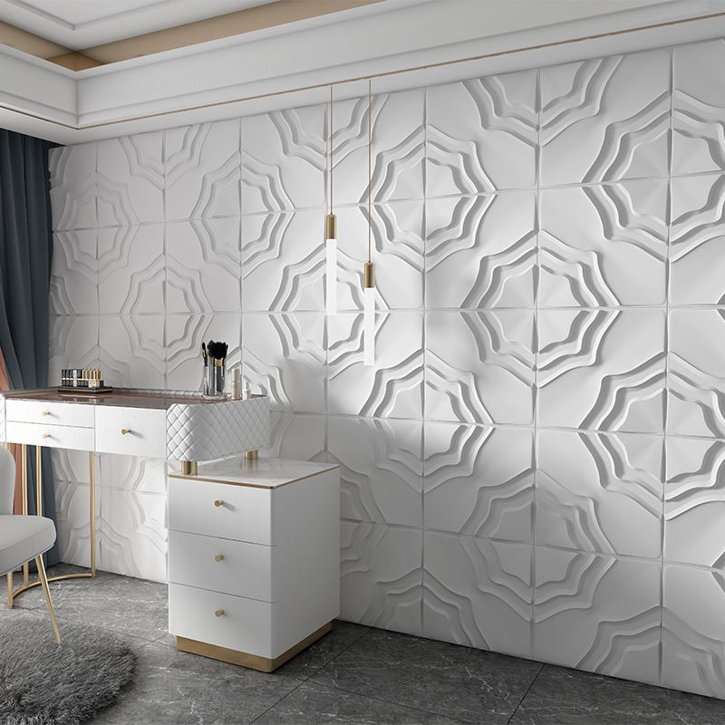 Modern Square Wall Paneling Peel and Stick Texture Pattern Wall Paneling