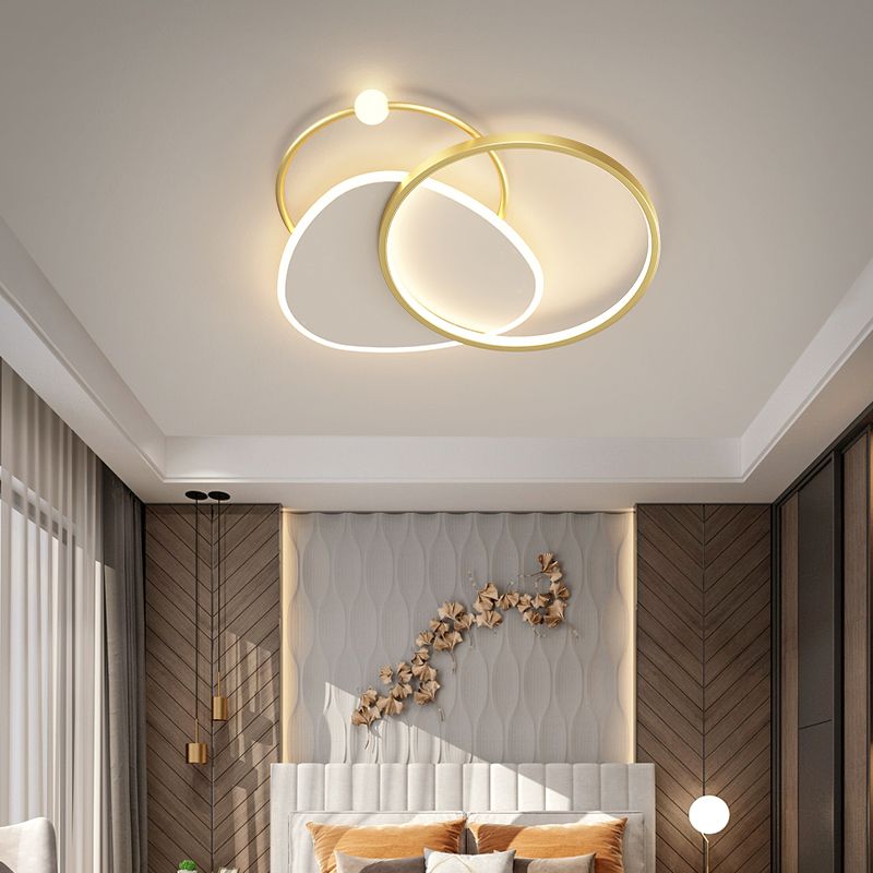 3 Lights Simplicity Ceiling Lighting Fixture LED Flush Ceiling Light for Living Room