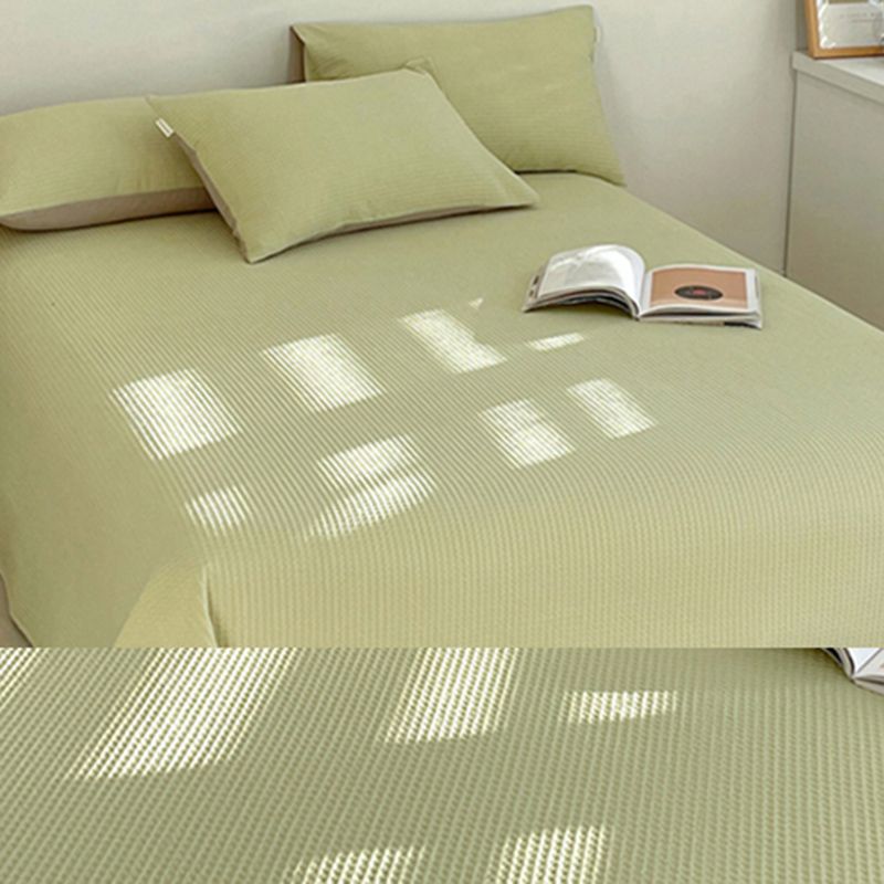 Waffle Bed Sheet Solid Cotton Fade Resistant Breathable Soft Bed Sheet Set