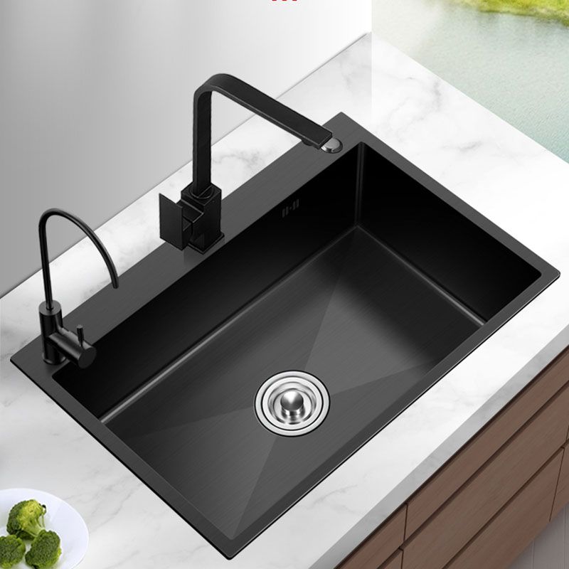 Stainless Steel Kitchen Sink Rectangular Shape Single Bowl Kitchen Sink