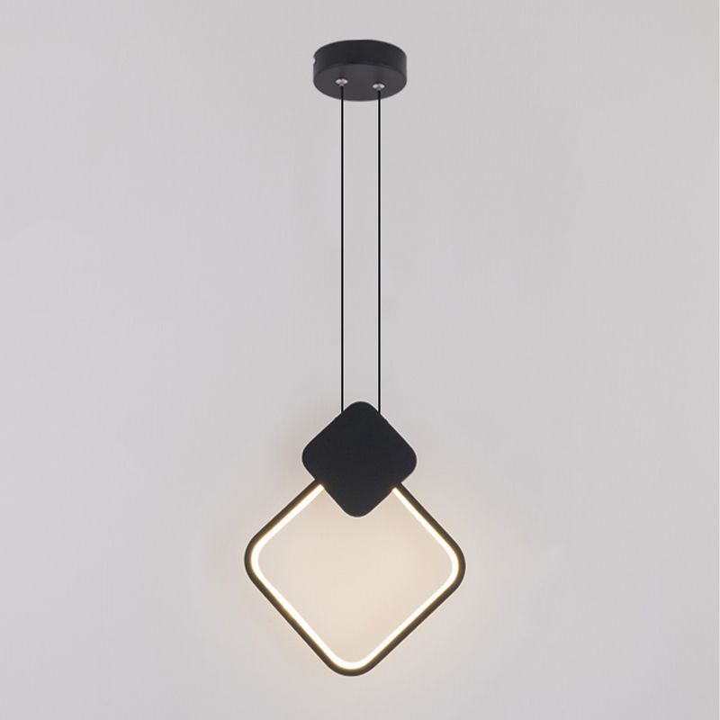 Géométrie Forme Pendant Light Métal contemporain 1 Éclairage pendentif clair en noir