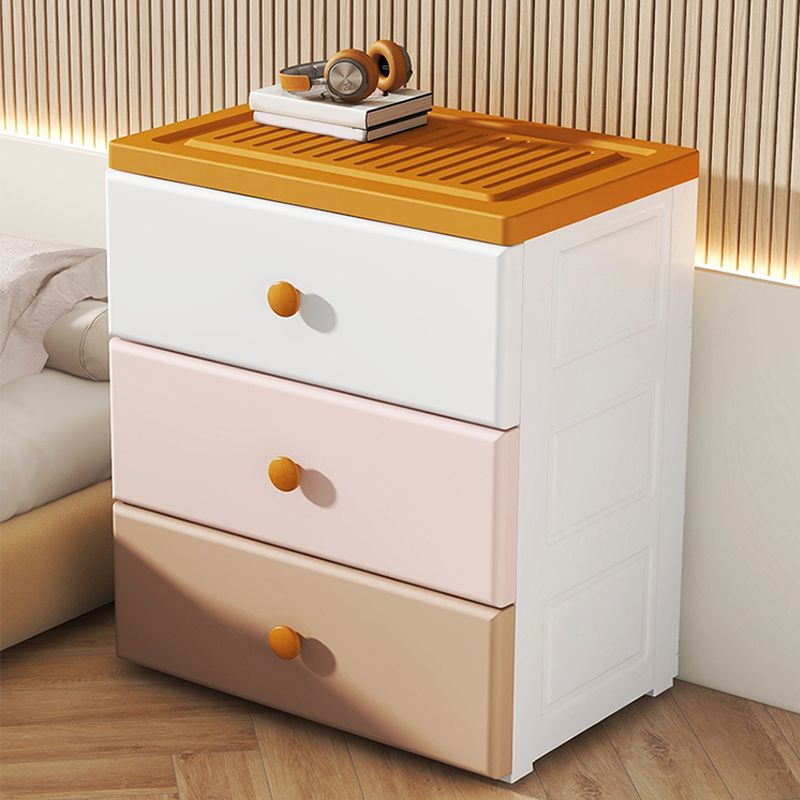 Modern Nursery Dresser Chest Plastic Kids Nightstand with 3/4/5/6/7 Drawers