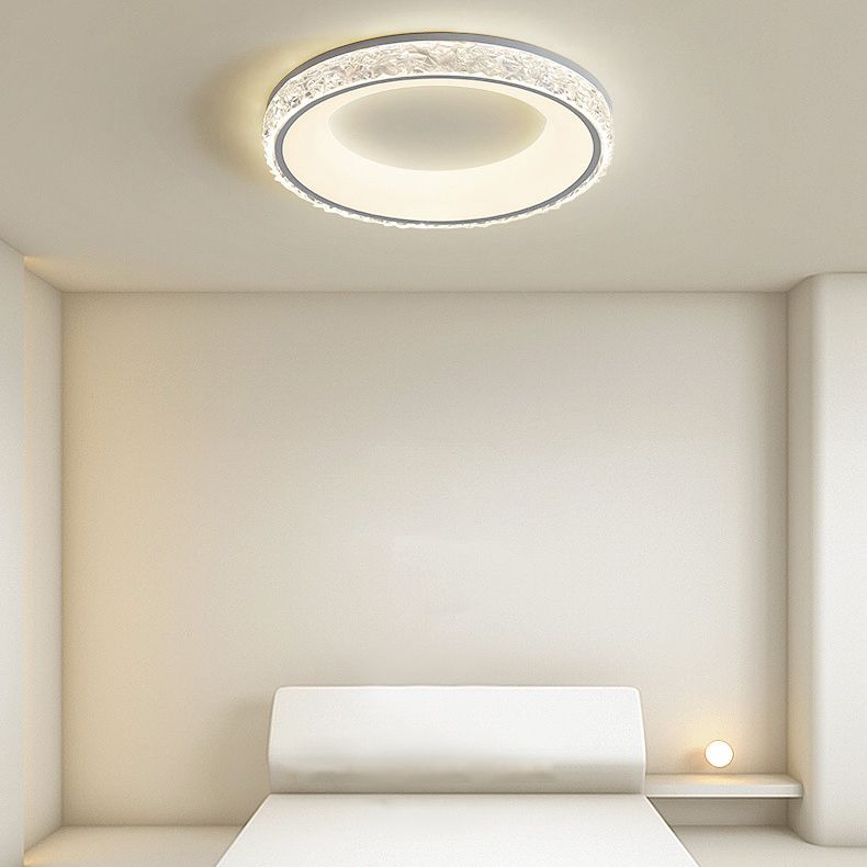 Single White/Black Flush Mount Lighting Circle LED Ceiling Light