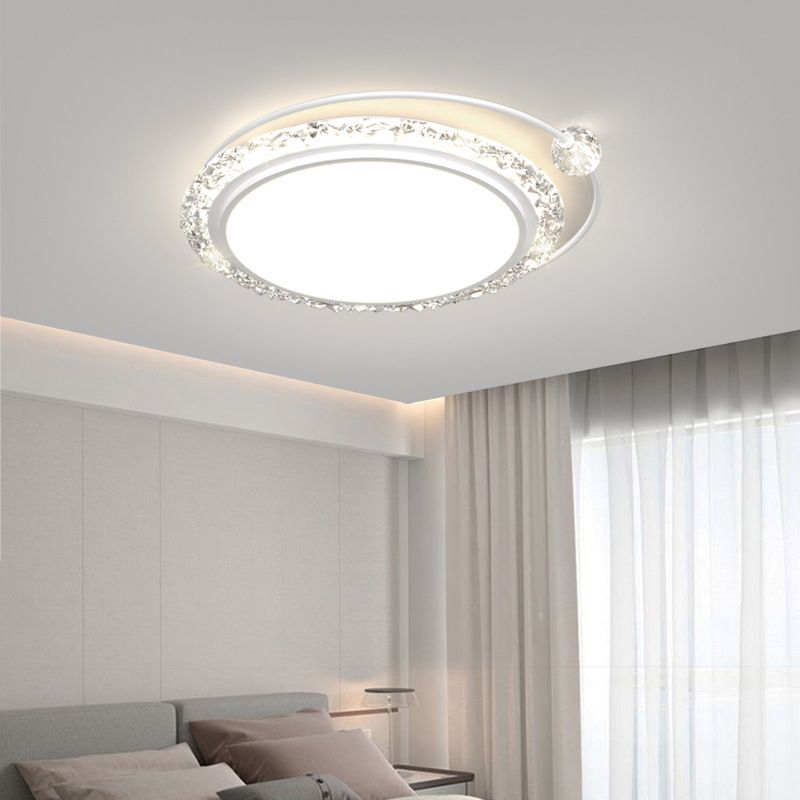 Circular Flush Mount Fixture Modern Metal Flush Light for Bedroom