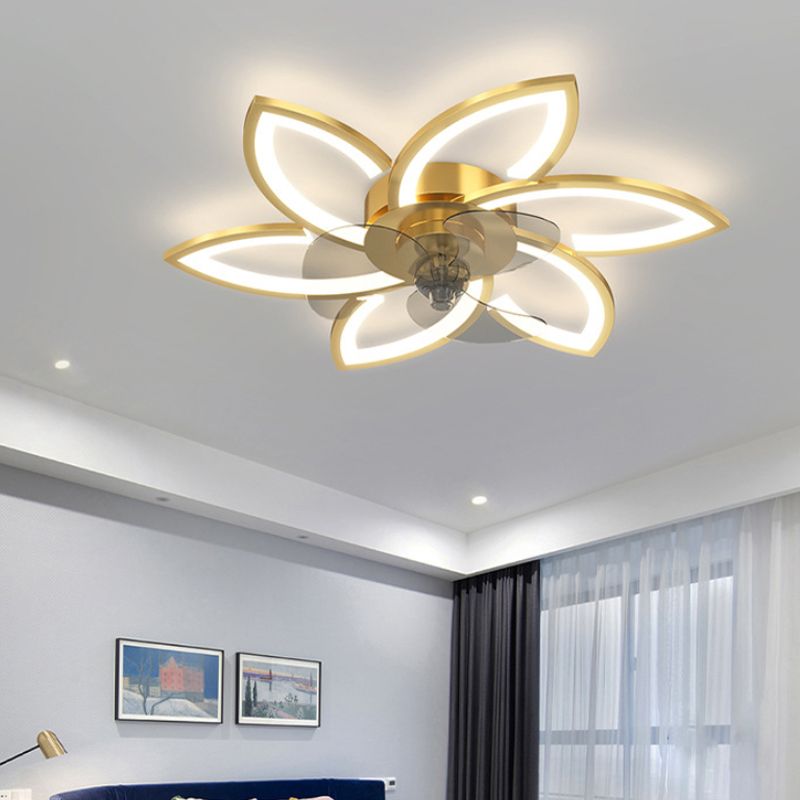 Metal Geometric Shape Ceiling Fans Light Modern Style Multi-Lights Ceiling Fan Light