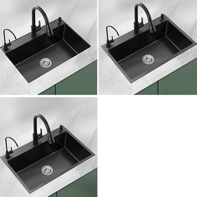 Contemporary Kitchen Sink Stainless Steel 2 Holes Drop-In Kitchen Sink