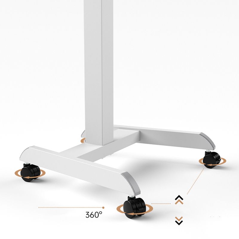 Rectangular Shaped Office Standing Desk Converter Wood in White