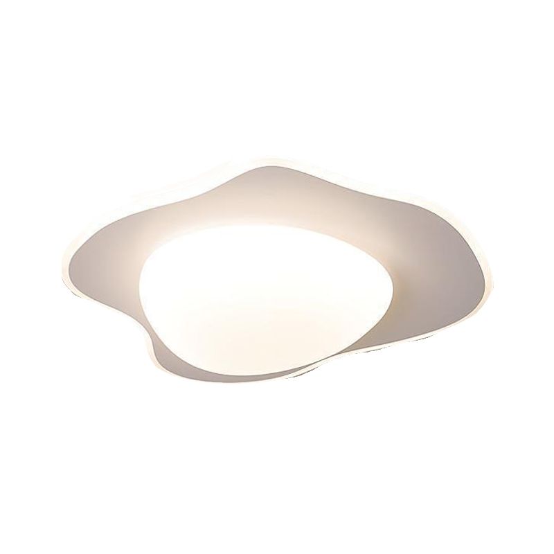 LED White Shaded Ceiling Light Contemporary Flush Mount Lighting for Foyer