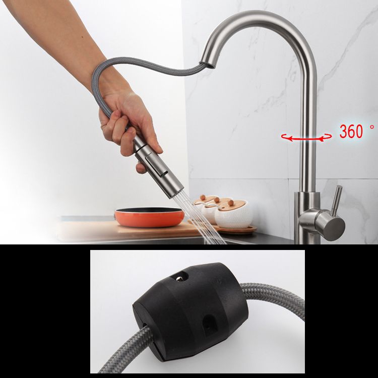 Modern Farmhouse Pull Down Water Filler One Handle High Arch Kitchen Faucet