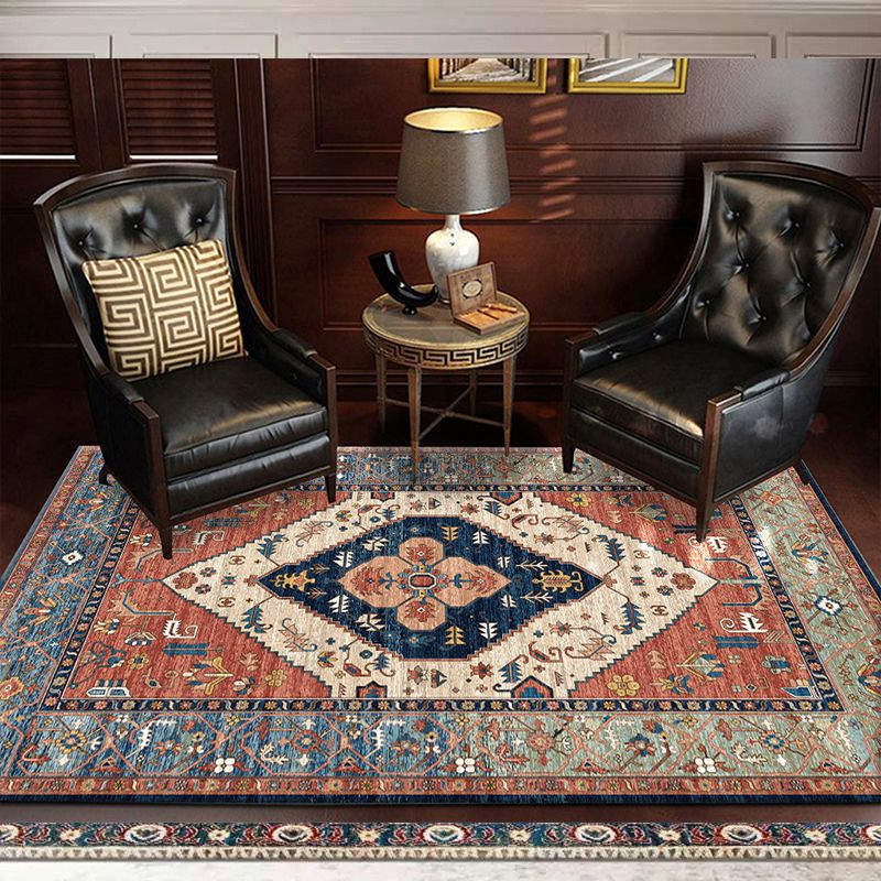 Olden Parlor Rug Multicolored Geometric Printed Area Carpet Polypropylene Easy Care Pet Friendly Indoor Rug