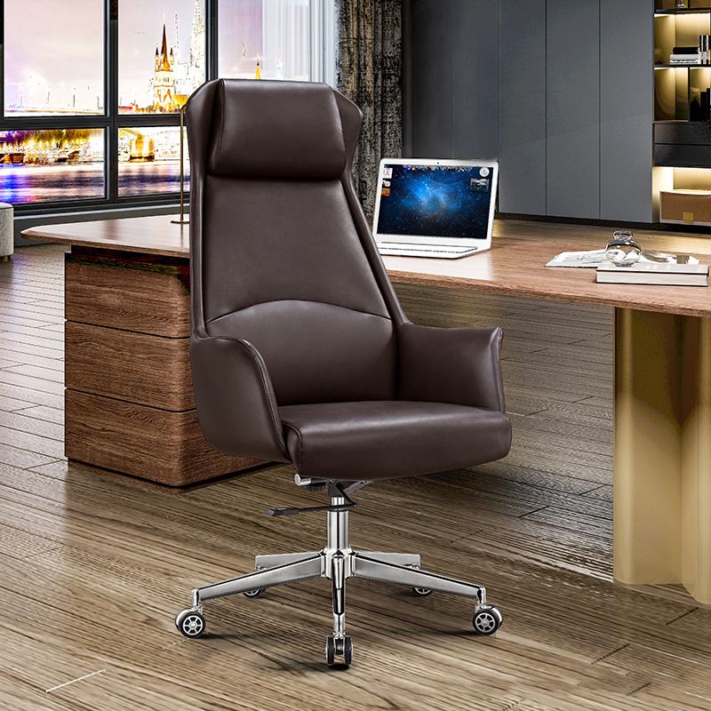 Modern Armless Leather Office Chair No Distressing Ergonomic Desk Chair