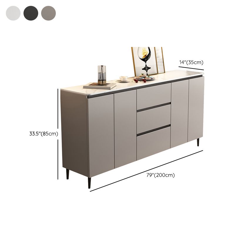 Contemporary Sideboard Cabinet Stone Sideboard Table with Doors for Kitchen