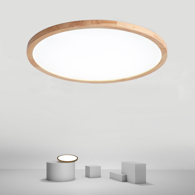 LED Ceiling Light Wooden Ceiling Mount Light with Acrylic Shade for Bedroom